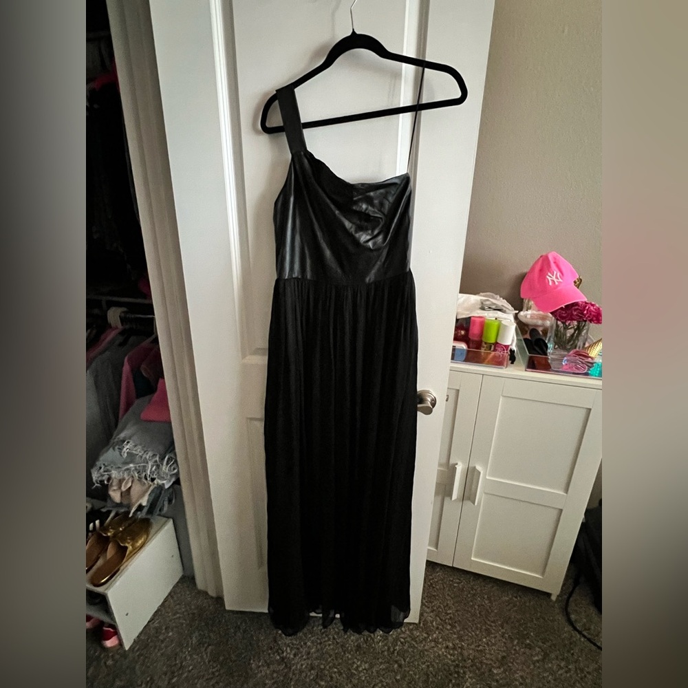 Mango Black One-Shoulder Dress